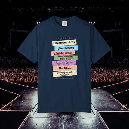 20 Years of Music Jonas Brothers Discography Tee, Dark Color Tee