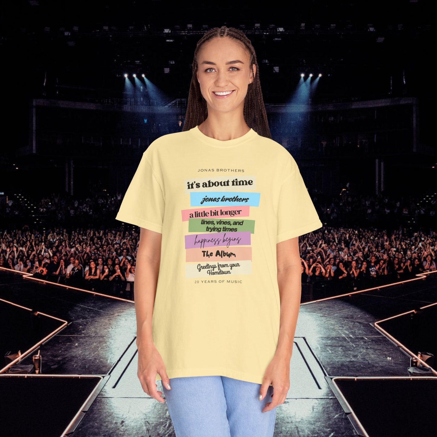 20 Years of Music Jonas Brothers Discography Tee, Light Color Tee
