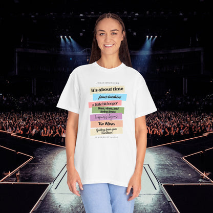 20 Years of Music Jonas Brothers Discography Tee, Light Color Tee