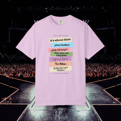 20 Years of Music Jonas Brothers Discography Tee, Light Color Tee