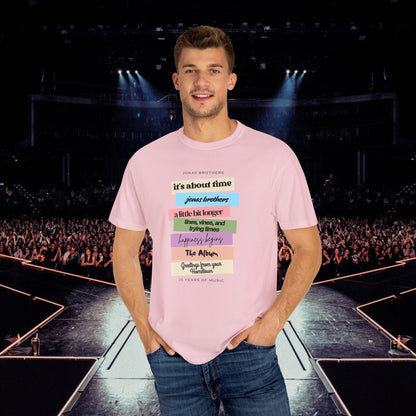 20 Years of Music Jonas Brothers Discography Tee, Light Color Tee