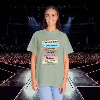 20 Years of Music Jonas Brothers Discography Tee, Light Color Tee