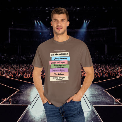 20 Years of Music Jonas Brothers Discography Tee, Dark Color Tee