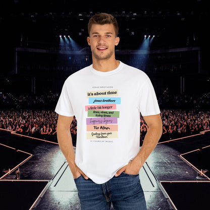 20 Years of Music Jonas Brothers Discography Tee, Light Color Tee