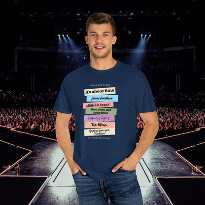 20 Years of Music Jonas Brothers Discography Tee, Dark Color Tee