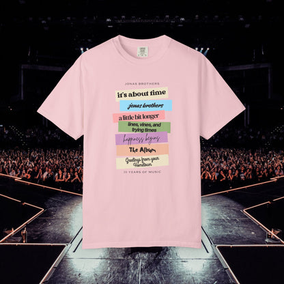 20 Years of Music Jonas Brothers Discography Tee, Light Color Tee