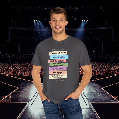 20 Years of Music Jonas Brothers Discography Tee, Dark Color Tee