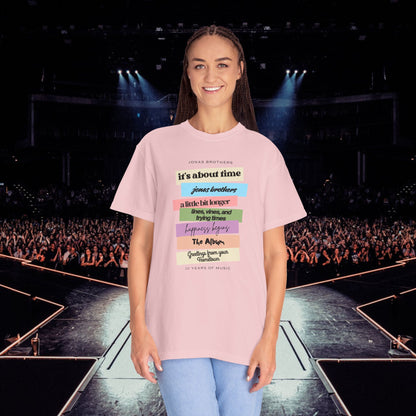 20 Years of Music Jonas Brothers Discography Tee, Light Color Tee