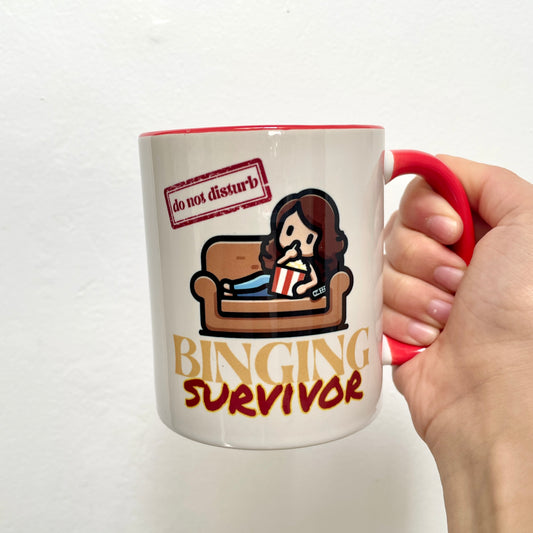 Do Not Disturb: I'm Binging Survivor Accent Coffee Mug, 11oz
