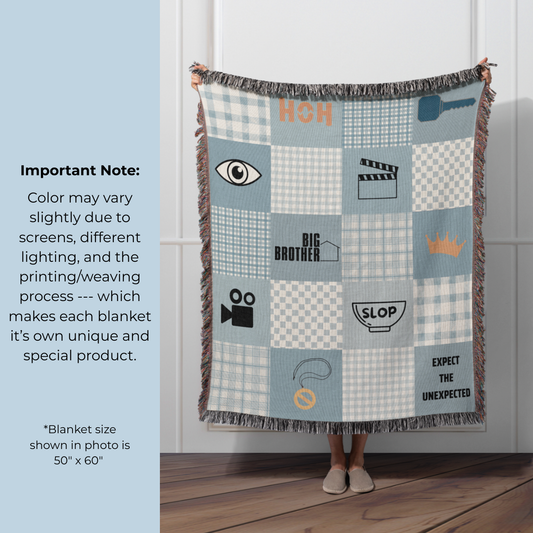Big Brother CBS TV Show Woven Patchwork Throw Blanket | Gift for Fans of Big Brother