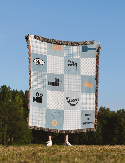 Big Brother CBS TV Show Woven Patchwork Throw Blanket | Gift for Fans of Big Brother