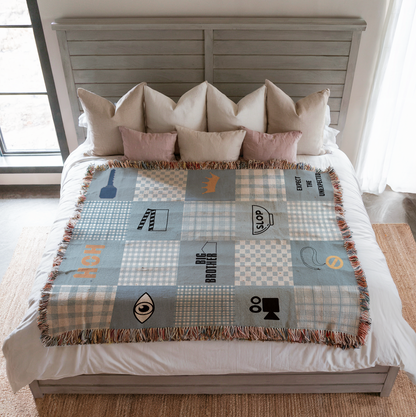 Big Brother CBS TV Show Woven Patchwork Throw Blanket | Gift for Fans of Big Brother