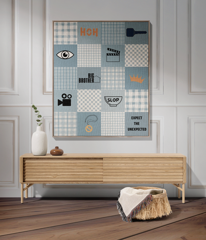 Big Brother CBS TV Show Woven Patchwork Throw Blanket | Gift for Fans of Big Brother
