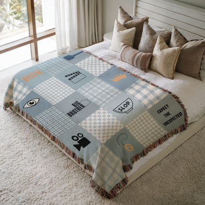 Big Brother CBS TV Show Woven Patchwork Throw Blanket | Gift for Fans of Big Brother