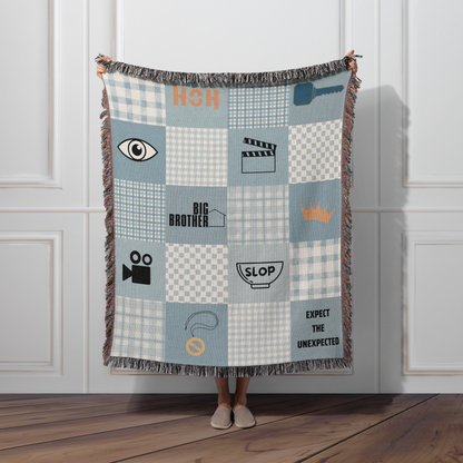 Big Brother CBS TV Show Woven Patchwork Throw Blanket | Gift for Fans of Big Brother