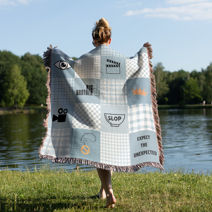 Big Brother CBS TV Show Woven Patchwork Throw Blanket | Gift for Fans of Big Brother