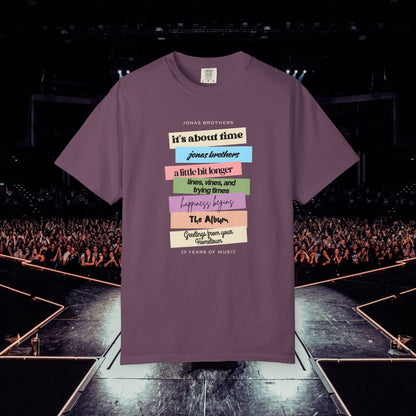 20 Years of Music Jonas Brothers Discography Tee, Dark Color Tee