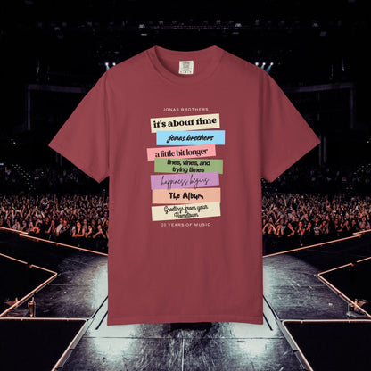 20 Years of Music Jonas Brothers Discography Tee, Dark Color Tee