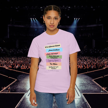 20 Years of Music Jonas Brothers Discography Tee, Light Color Tee