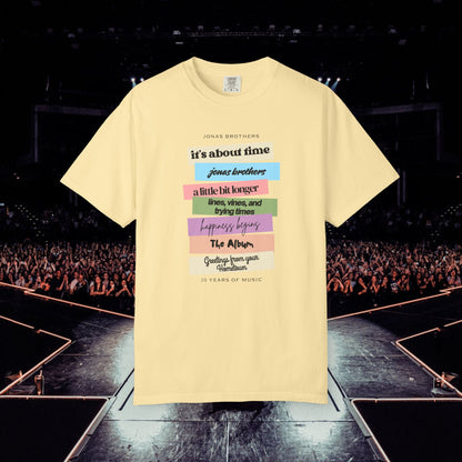 20 Years of Music Jonas Brothers Discography Tee, Light Color Tee