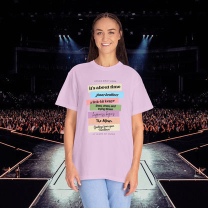 20 Years of Music Jonas Brothers Discography Tee, Light Color Tee