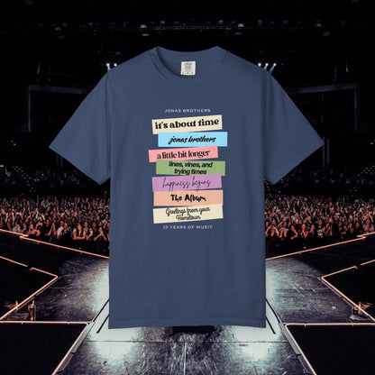 20 Years of Music Jonas Brothers Discography Tee, Dark Color Tee