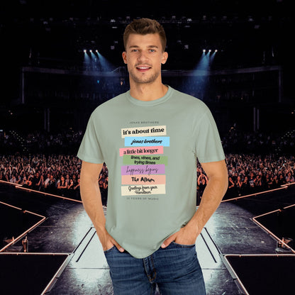 20 Years of Music Jonas Brothers Discography Tee, Light Color Tee