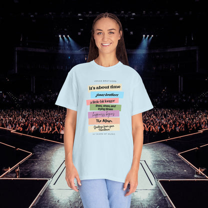 20 Years of Music Jonas Brothers Discography Tee, Light Color Tee
