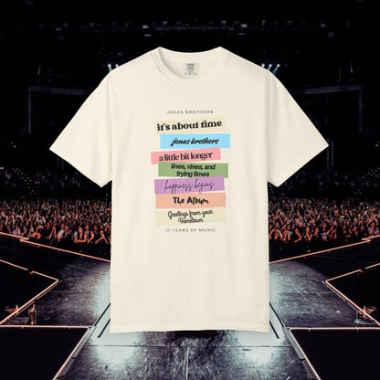 20 Years of Music Jonas Brothers Discography Tee, Light Color Tee