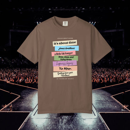 20 Years of Music Jonas Brothers Discography Tee, Dark Color Tee