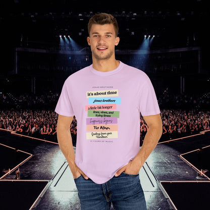 20 Years of Music Jonas Brothers Discography Tee, Light Color Tee