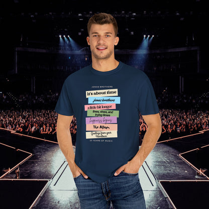 20 Years of Music Jonas Brothers Discography Tee, Dark Color Tee