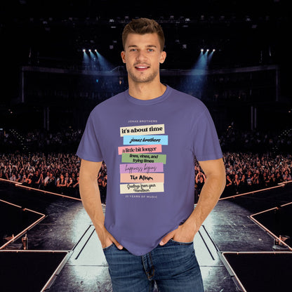 20 Years of Music Jonas Brothers Discography Tee, Dark Color Tee